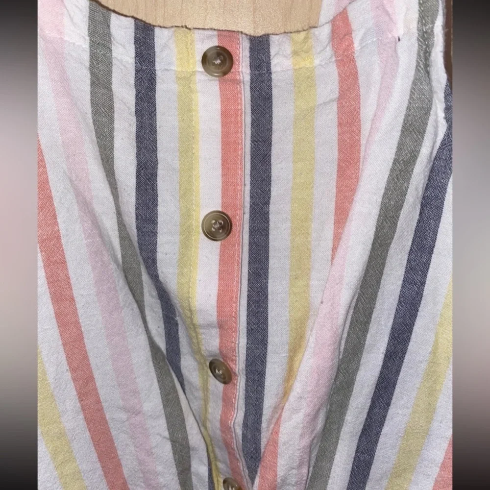 Old Navy Girls Striped Tie-Front Romper Size 6/7 Multicolor